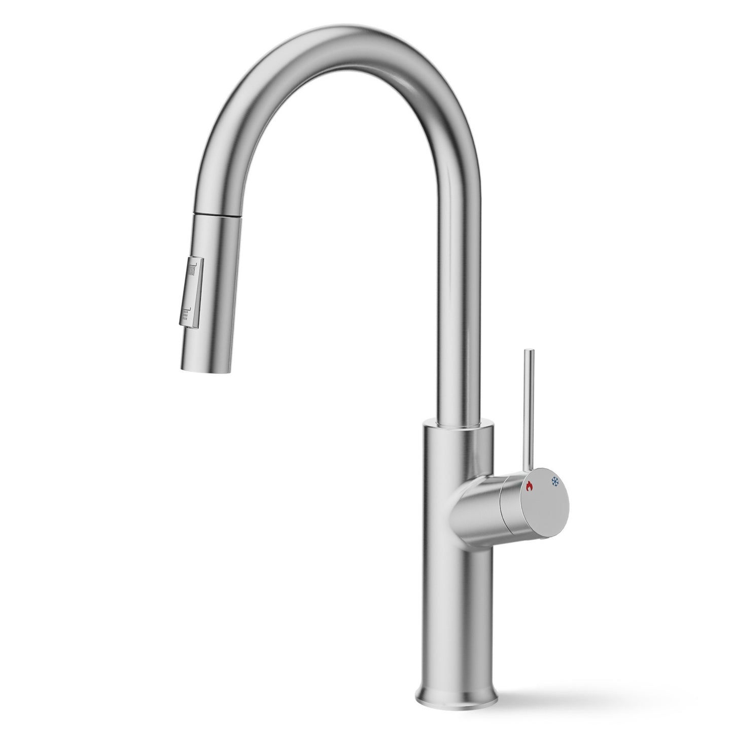 ANW HOME High-Arc Brushed Inox Kitchen Faucet with Pull-Out Spout and 360° Rotation – 420 mm
