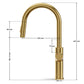 ANW HOME High-Arc Gold Kitchen Faucet with Pull-Out Spout and 360° Rotation – 420 mm