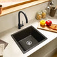 kitchen with a black square  graphite sink size 510x510