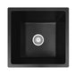 black square graphite kitchen sink with dimension 450x450