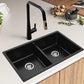 kitchen with graphite kitchen sink, black color with size  78×45