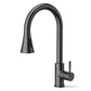 ANW HOME High-Arc Matte Graphite Kitchen Faucet with Pull-Out Spout and 360° Rotation – 410 mm