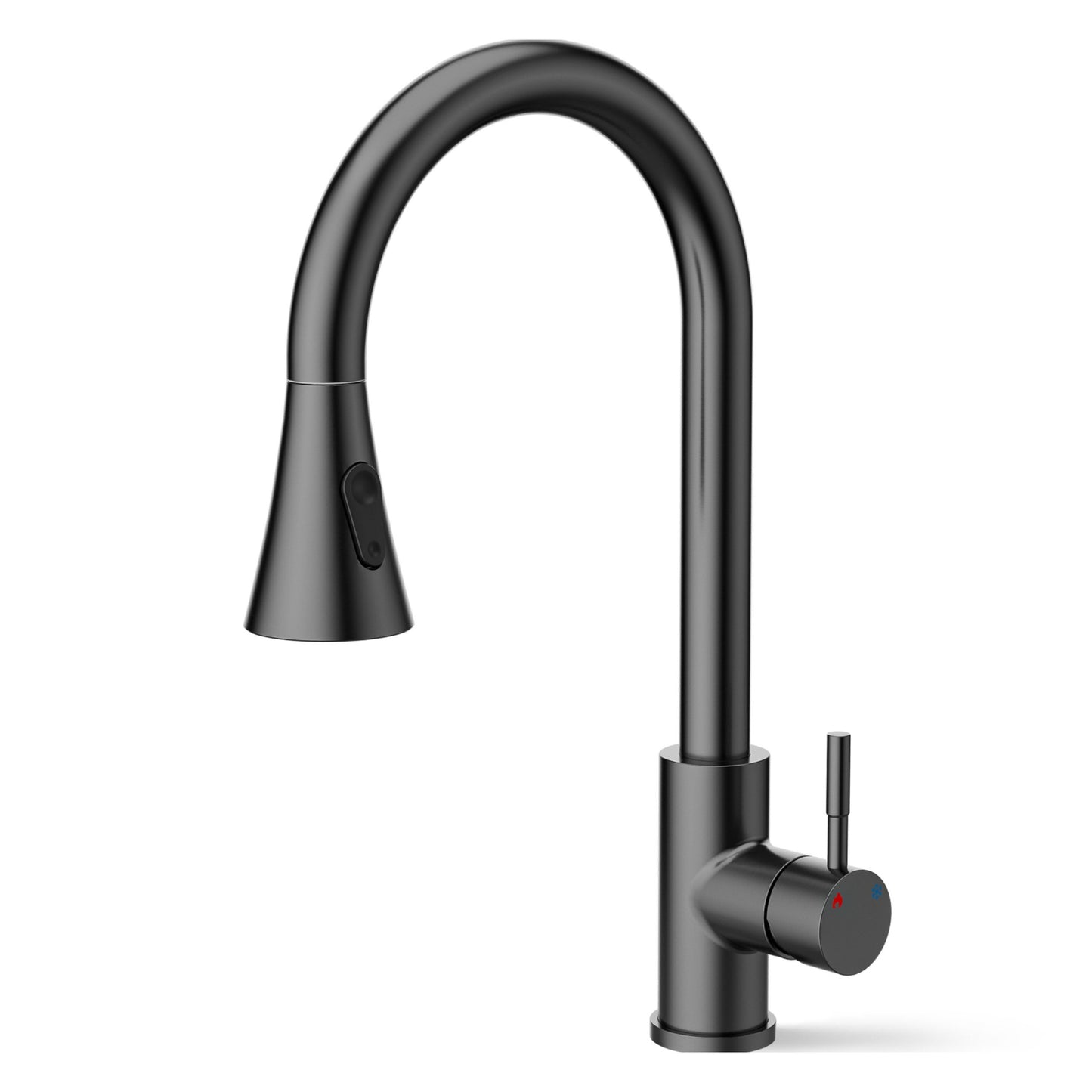 ANW HOME High-Arc Matte Graphite Kitchen Faucet with Pull-Out Spout and 360° Rotation – 410 mm