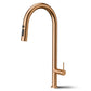 ANW HOME High-Arc Rose Gold Kitchen Faucet with Pull-Out Spout and 360° Rotation – 455 mm