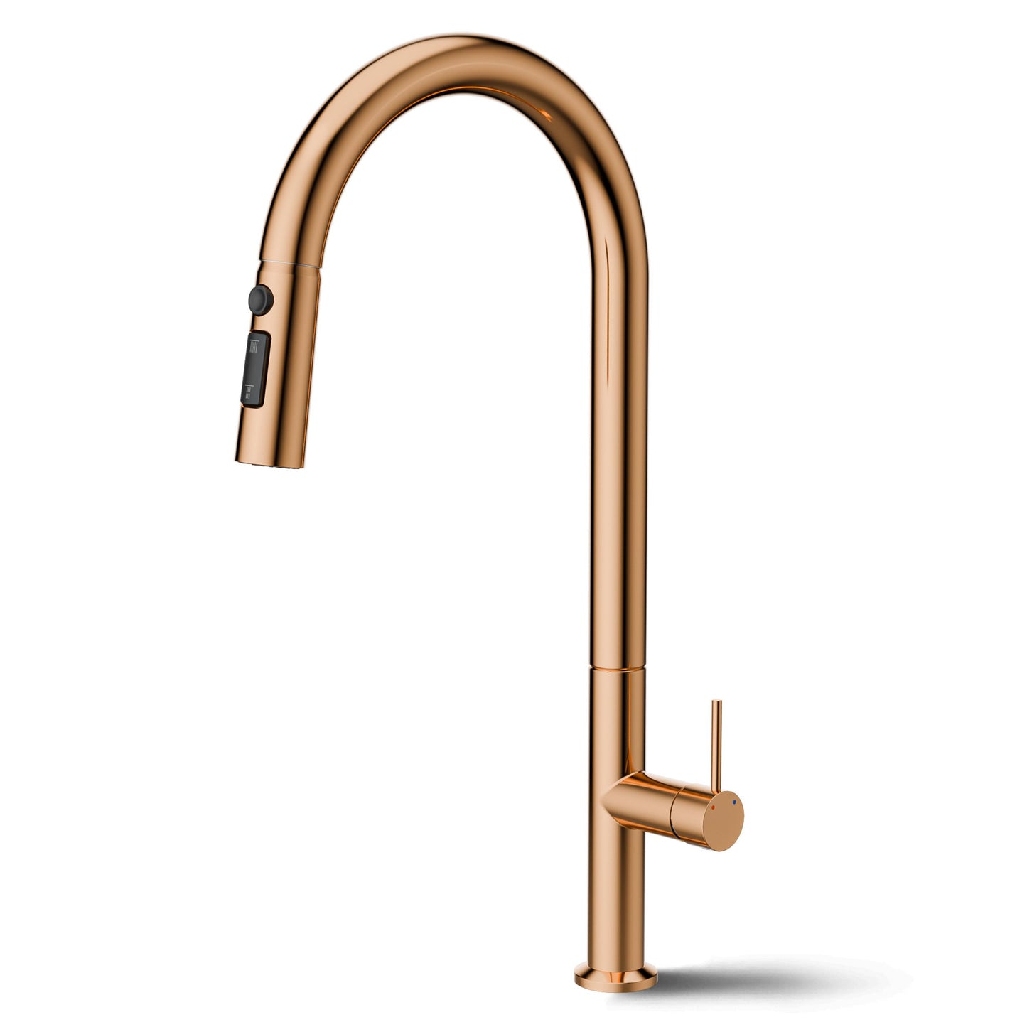 ANW HOME High-Arc Rose Gold Kitchen Faucet with Pull-Out Spout and 360° Rotation – 455 mm