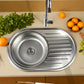 Stainless Steel Sink Satin 77x50x16