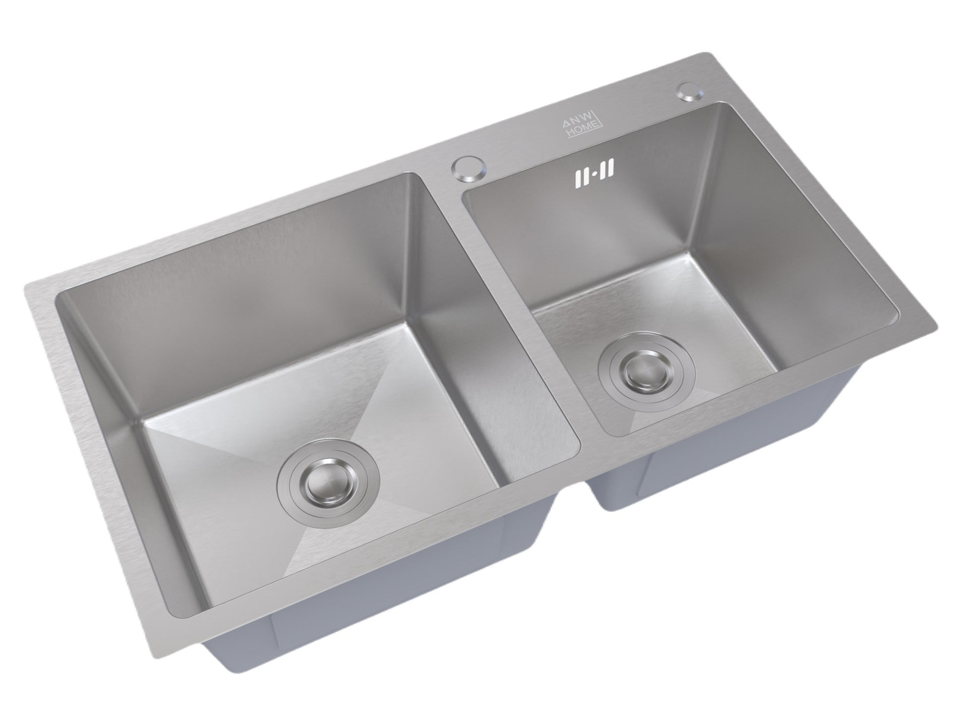 stainless steel double bowl sink color silver size 78x43