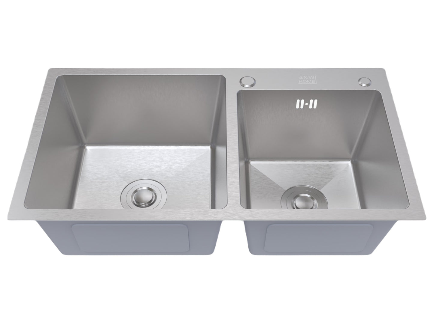 stainless steel double bowl sink color silver size 78x43