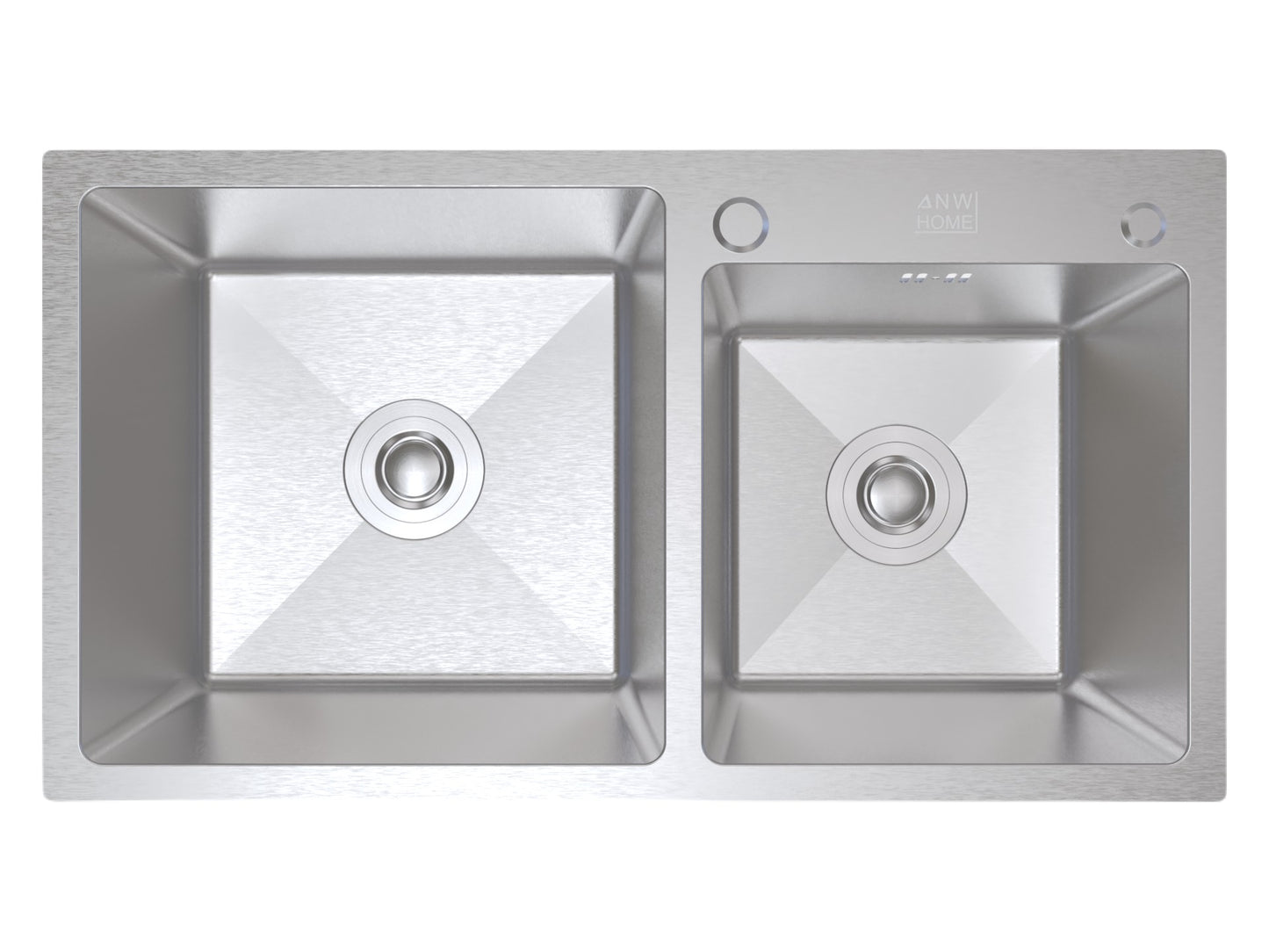 stainless steel double bowl sink color silver size 78x43