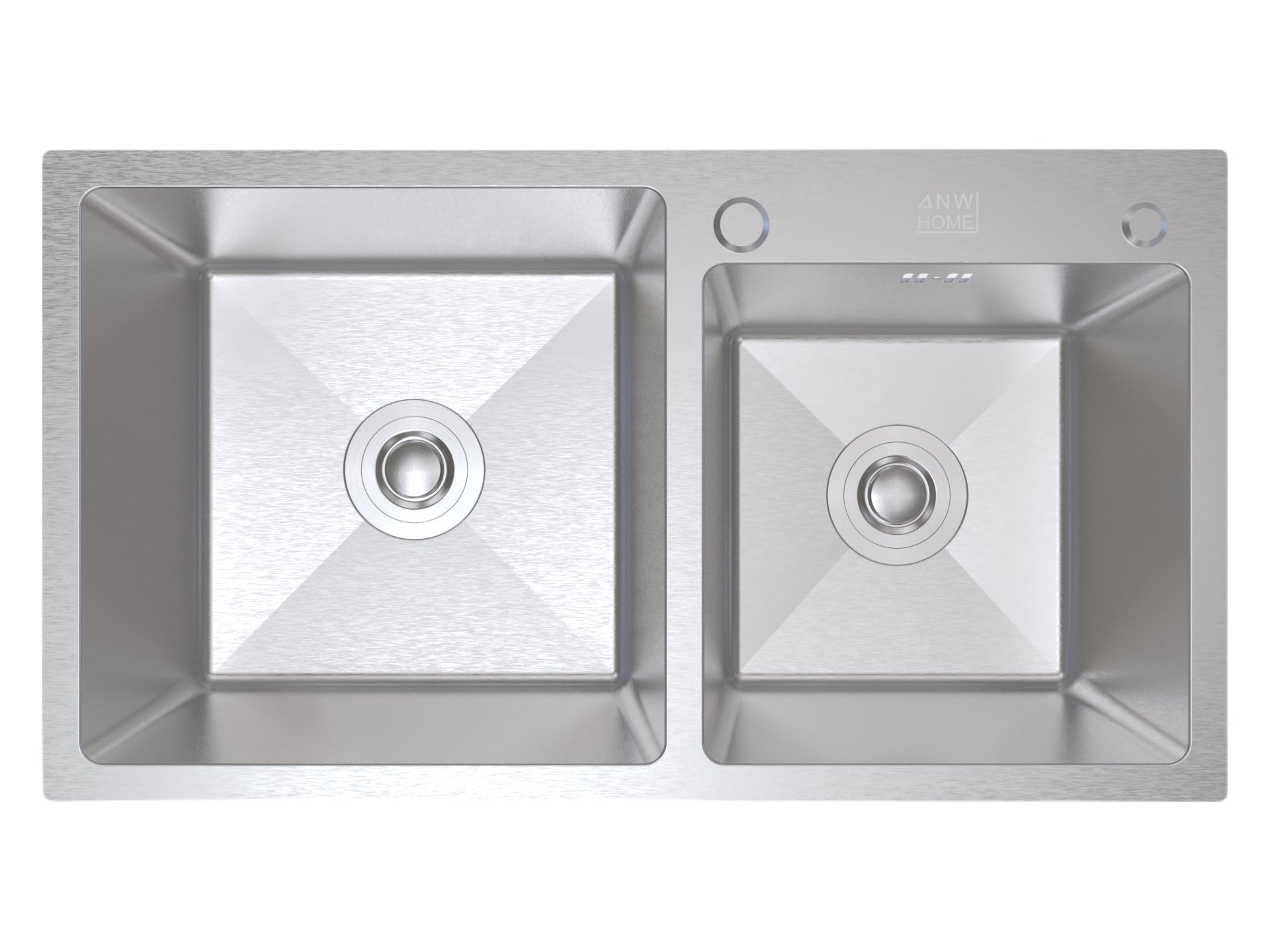 stainless steel double bowl sink color silver size 78x43