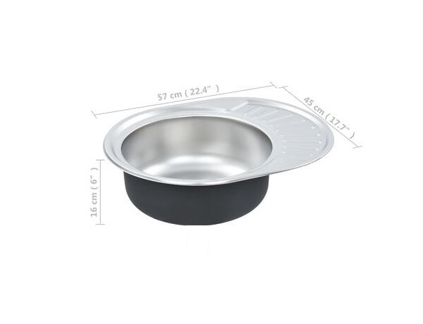 Stainless steel sink 57x45x16 cm